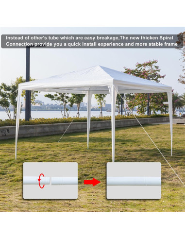 Carpa Plegable 3 Paredes Laterales MELOOLM 3x3m Blanca