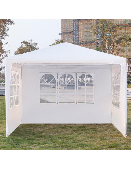 Carpa Plegable 3 Paredes Laterales MELOOLM 3x3m Blanca