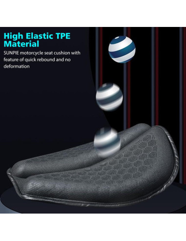 Cojín de Asiento de Gel SUNPIE Universal para Motocicleta