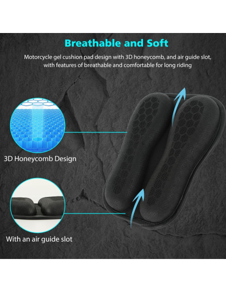 Cojín de Asiento de Gel SUNPIE Universal para Motocicleta