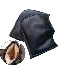 Guantes de Manillar de Motocicleta ZXDdxjiu Negros Impermeables 2