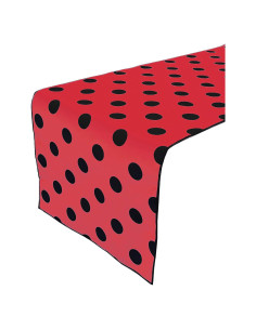 Camino de Mesa de Algodón Zen Creative 30.48x91.44 cm Negro Rojo