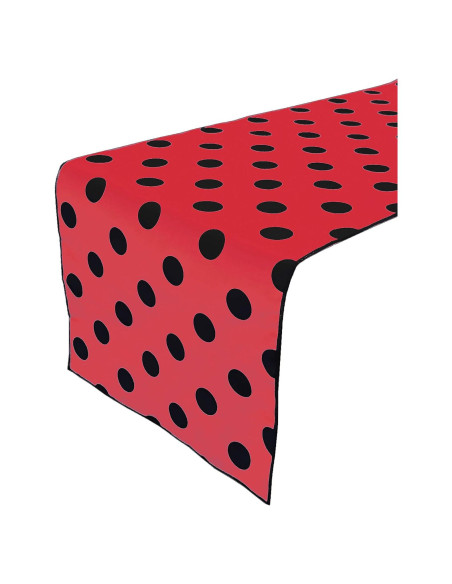 Camino de Mesa de Algodón Zen Creative 30.48x91.44 cm Negro Rojo