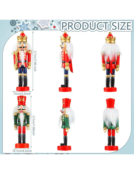 Adorno Cascanueces Navidad Aoriher 12 Piezas 13cm Madera