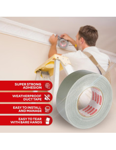 Cinta de Ducto XFasten Plata 5.08 cm x 45.72 m Alta Resistencia 2