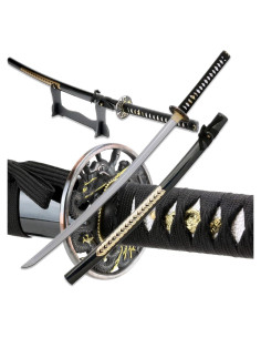 Katana Samurai Hecha a Mano Vulcan Gear 71.1 cm con Soporte