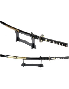 Katana Samurai Hecha a Mano Vulcan Gear 71.1 cm con Soporte 2