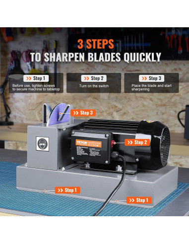 Afilador de Cuchillas de Cortacésped VEVOR 1HP 750W Cerámica