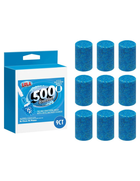 500 Recargas de Tabletas Limpiadoras Azul para Inodoro 500 Brushes