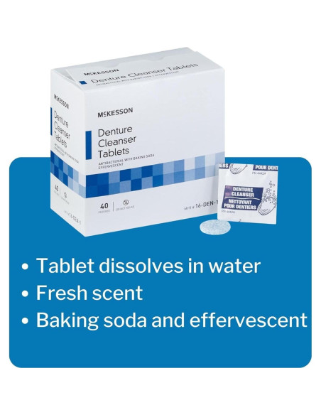 Tabletas Limpiadoras de Dentaduras McKesson con Bicarbonato