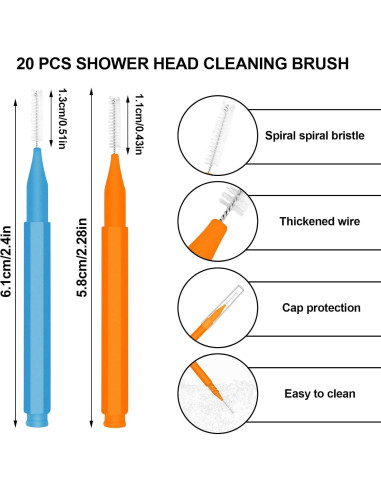 30 Piezas Herramienta de Limpieza Bcautay para Cabezal de Ducha