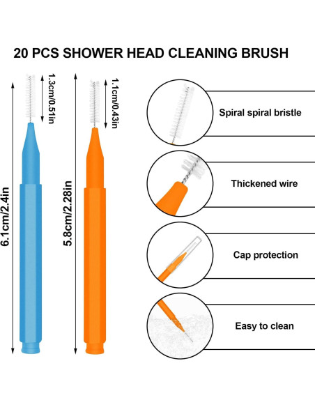 30 Piezas Herramienta de Limpieza Bcautay para Cabezal de Ducha