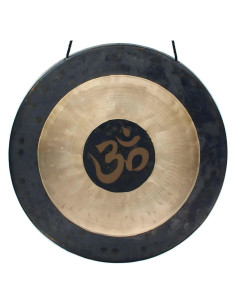 Gong de bronce 30.48 cm Om Chau con mazo para meditación