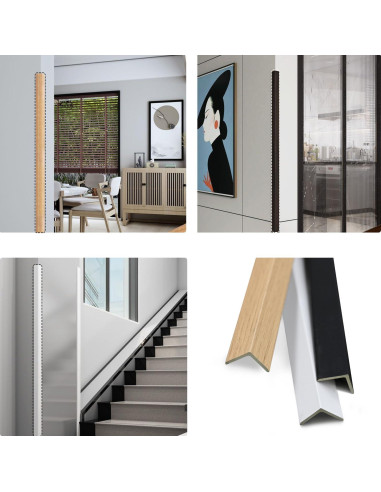 12 Protectores de Esquinas de Pared TRAIN2 ART 114.3 cm Negro