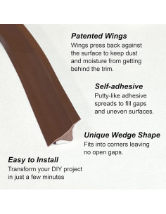 Kit de Moldura Flexible InstaTrim 1/2" x 6m Marrón - Calafateo Rápido 2