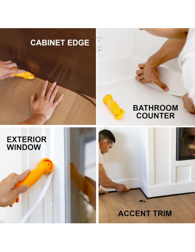 Kit de Moldura Flexible InstaTrim 1/2" x 6m Marrón - Calafateo Rápido