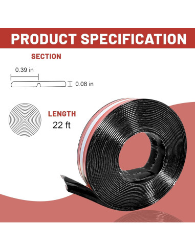 Moldura de Esquina Flexible Autoadhesiva KTINITK 6.7m Negro 2cm