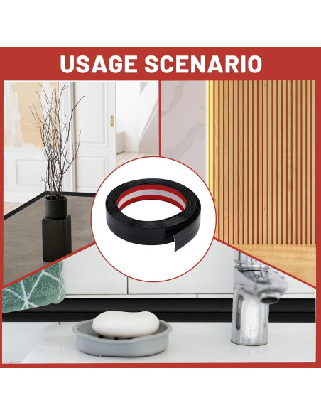 Moldura de Esquina Flexible Autoadhesiva KTINITK 6.7m Negro 2cm