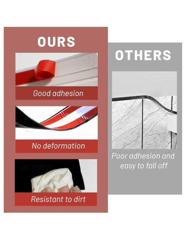 Moldura de Esquina Flexible Autoadhesiva KTINITK 6.7m Negro 2cm