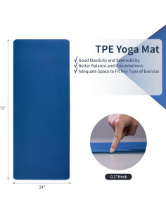 Esterilla de Yoga FLEXISPOT Antideslizante 183x61cm Azul 2