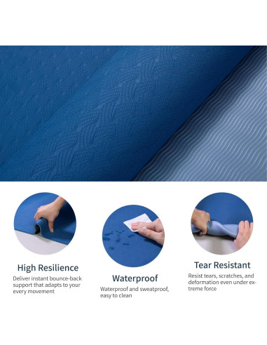 Esterilla de Yoga FLEXISPOT Antideslizante 183x61cm Azul