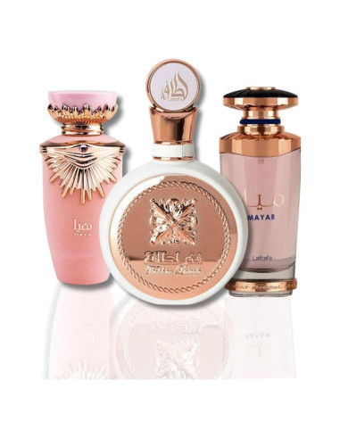 Perfume Lattafa Haya, Fakhar y Mayar EDP 100ml Mujeres