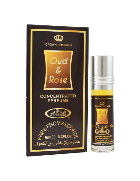 Aceite de Perfume Concentrado Oud y Rosa 6ml Al Rehab