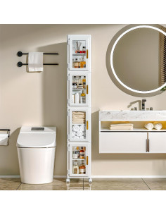 Armario de Almacenamiento VECELO 4 Niveles Transparente 169 cm 2