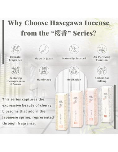Conos de Incienso Hasegawa Sakura - Flor de Cerezo Japonés, 15 Unidades