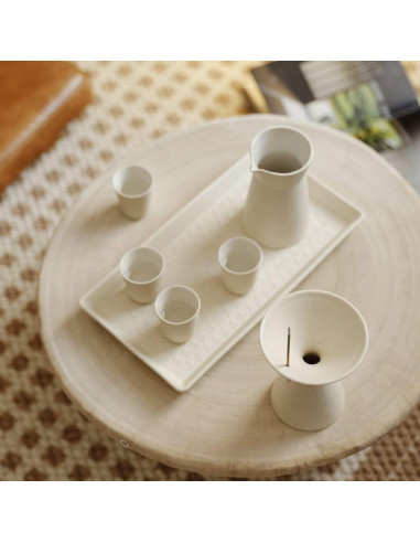 Soporte de Incienso WENSHUO Cerámica Crme Mate 11cm