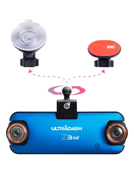 Cámara Dash UltraDash Z3+ 3 Canales 2K con Tarjeta SD 64GB