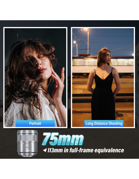 Lente Telefoto Autofocus SIRUI Sniper 75mm F1.2 Plata