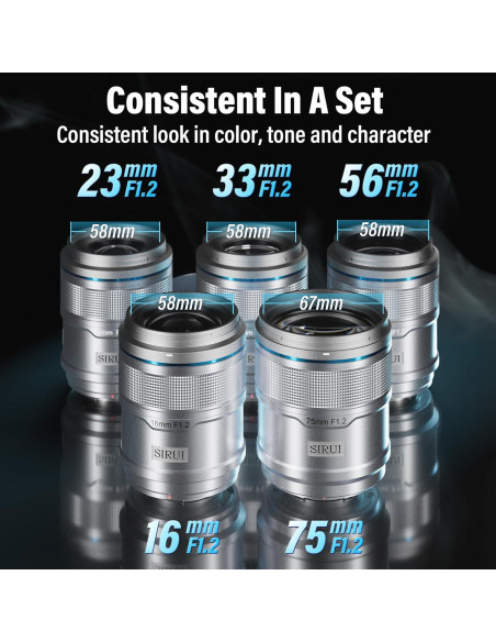 Lente Telefoto Autofocus SIRUI Sniper 75mm F1.2 Plata