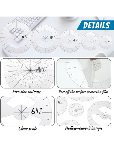 Conjunto de Reglas de Acolchado Geyee 5 Piezas Acrílico