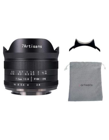 Lente Ojo de Pez 7 Artisans 7.5mm F2.8 II para Fuji FX
