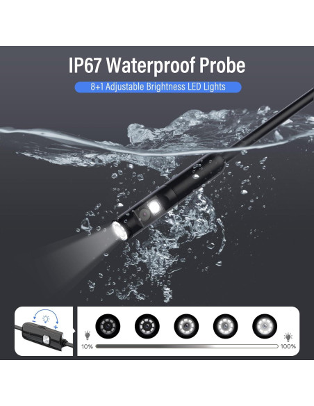 Endoscopio Borescope BlueFire 3.5m IP67 con 9 LED Ajustables