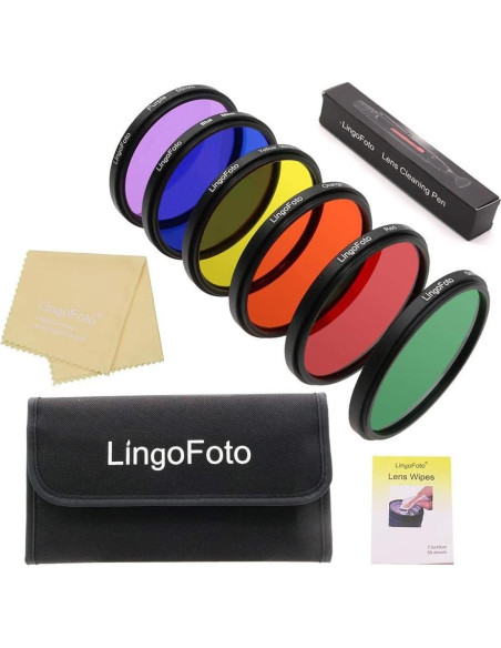 Juego de Filtros de Color Completo LINGO 43mm 6 Piezas + Limpieza