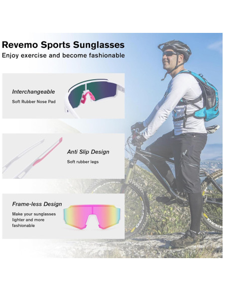Gafas de sol deportivas polarizadas REVEMO UV400 para hombre y mujer