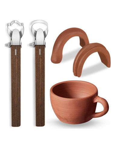 Herramientas de Tallado de Cerámica Therwen - 2 Pcs, Acero Inoxidable