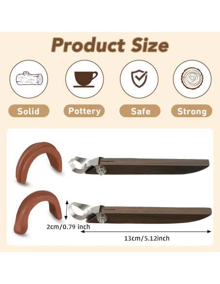 Herramientas de Tallado de Cerámica Therwen - 2 Pcs, Acero Inoxidable