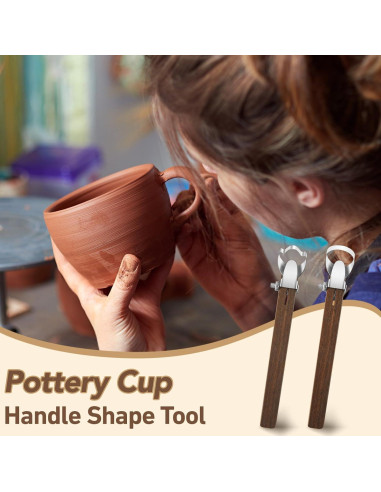 Herramientas de Tallado de Cerámica Therwen - 2 Pcs, Acero Inoxidable