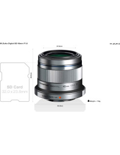 Lente Olympus M.Zuiko Digital ED 45mm f1.8 Plata Micro 4/3 2