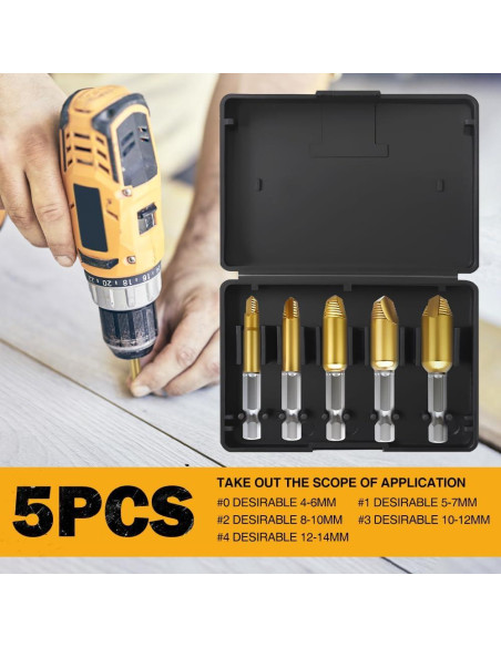 Juego de Extractores de Tornillos Dañados PRYZALO 5 Piezas HSS