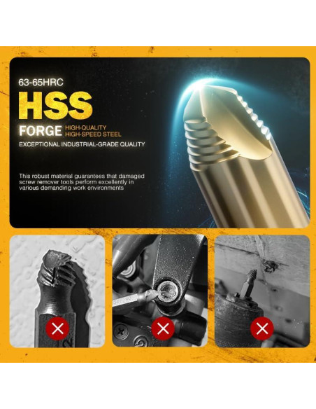 Juego de Extractores de Tornillos Dañados PRYZALO 5 Piezas HSS