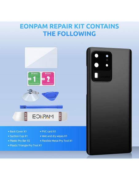 Cristal Trasero para Samsung Galaxy S20 Ultra Eonpam Gris