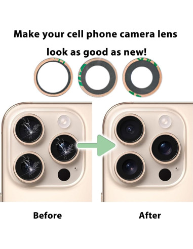 Reemplazo Cristal Lente Cámara iPhone 16 Pro/Pro Max - LiXiongBao