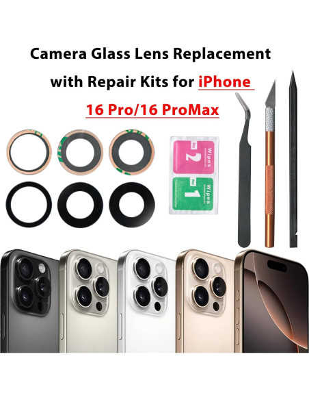 Reemplazo Cristal Lente Cámara iPhone 16 Pro/Pro Max - LiXiongBao