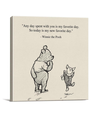 Cuadro Decorativo Winnie the Pooh 20x20 cm Lienzo Dolimifa