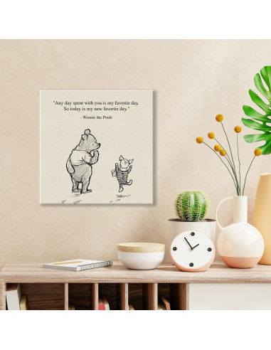 Cuadro Decorativo Winnie the Pooh 20x20 cm Lienzo Dolimifa