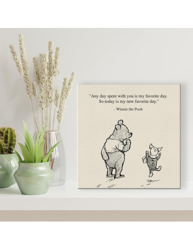 Cuadro Decorativo Winnie the Pooh 20x20 cm Lienzo Dolimifa